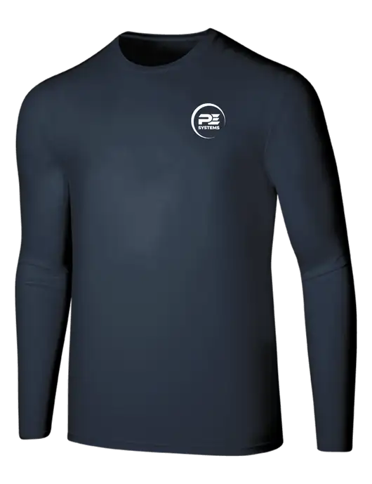 Seriously Soft Navy Long Sleeve T-Shirt w/PE Systems Logo