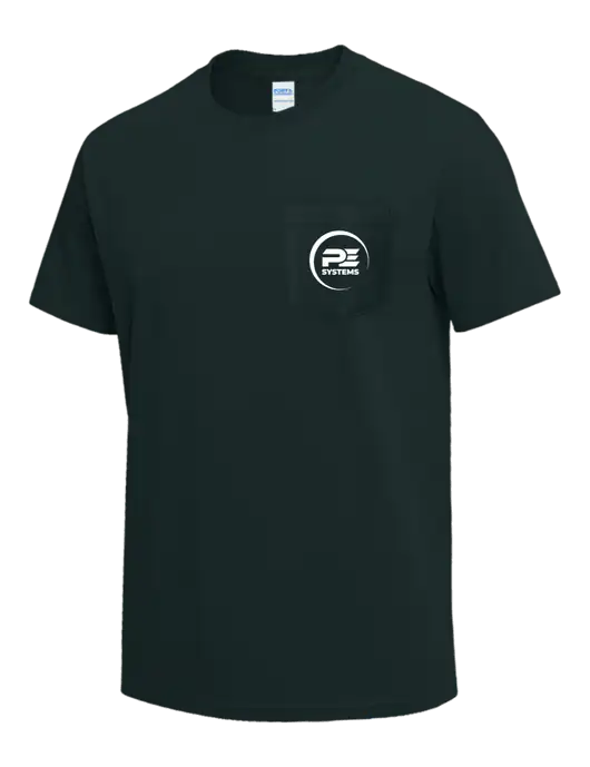 Dark Green Heavyweight 6.1 oz Pocket T-Shirt w/PE Systems Logo
