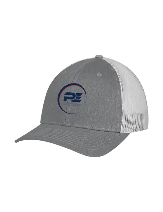 Richardson Adjustable Snapback Original 112 Trucker Cap Heather Grey w/Light Grey Mesh w/PE Systems Logo