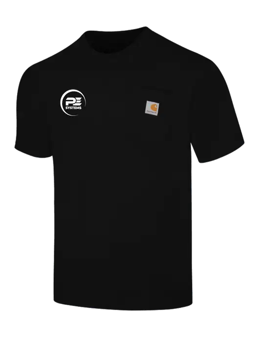 Carhartt Workwear Black Pocket Short Sleeve T-Shirt w/PE Systems Logo