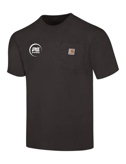 Carhartt Workwear Charcoal Heather Pocket Short Sleeve T-Shirt w/PE Systems Logo