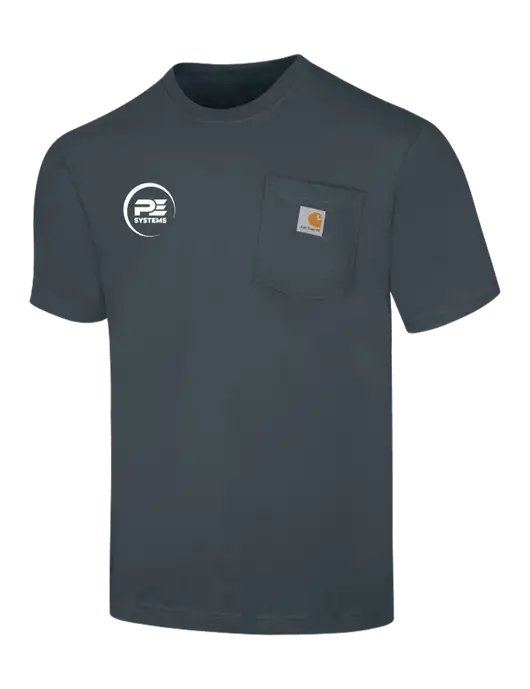 Carhartt Workwear Dark Slate Blue Pocket Short Sleeve T-Shirt w/PE Systems Logo