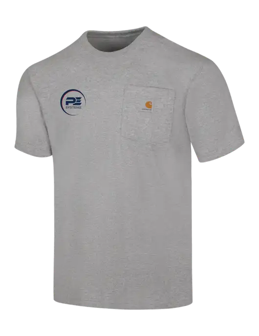 Carhartt Workwear Light Grey Heather Pocket Short Sleeve T-Shirt w/PE Systems Logo