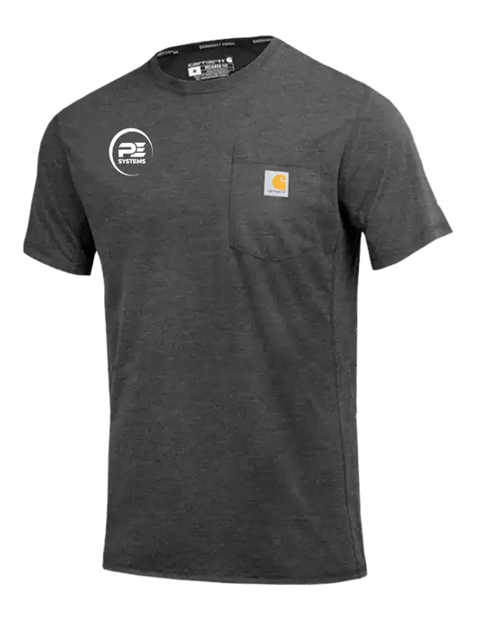 Carhartt Force Dark Grey Heather Short Sleeve Pocket T-Shirt w/PE Systems Logo