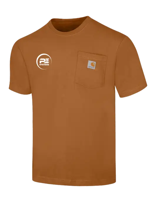 Carhartt Workwear Light Brown Pocket Short Sleeve T-Shirt w/PE Systems Logo
