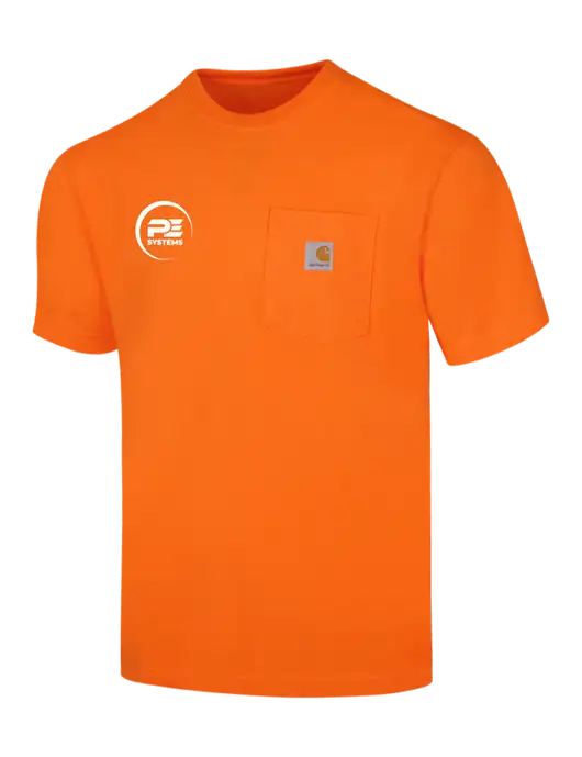 Carhartt Workwear Dark Orange Pocket Short Sleeve T-Shirt w/PE Systems Logo