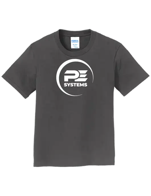 Youth Ring Spun Charcoal 4.5 oz T-Shirt w/PE Systems Logo