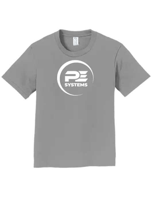 Youth Ring Spun Medium Grey 4.5 oz T-Shirt w/PE Systems Logo