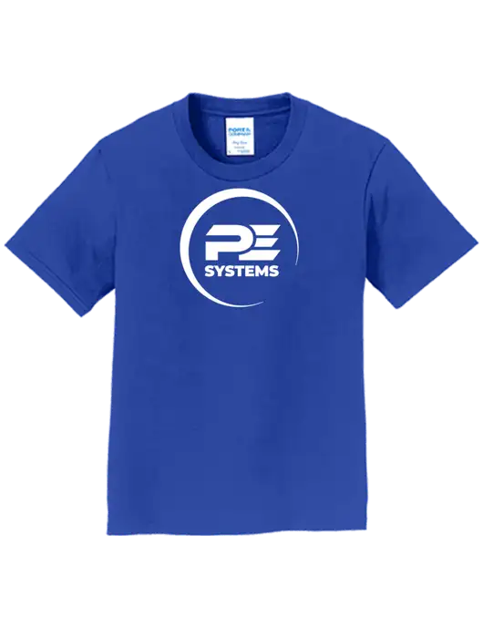 Youth Ring Spun Royal 4.5 oz T-Shirt w/PE Systems Logo