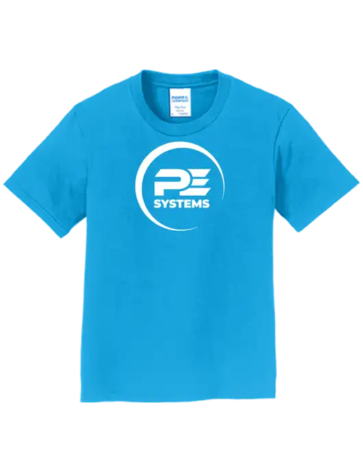 Youth Ring Spun Sapphire 4.5 oz T-Shirt w/PE Systems Logo