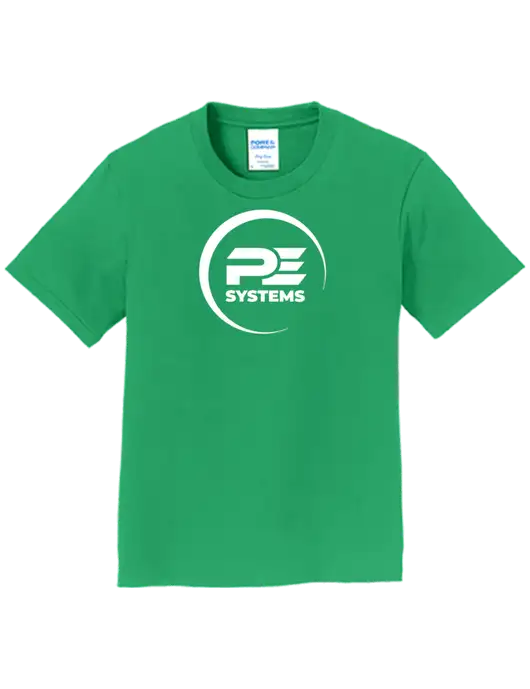 Youth Ring Spun Kelly Green 4.5 oz T-Shirt w/PE Systems Logo