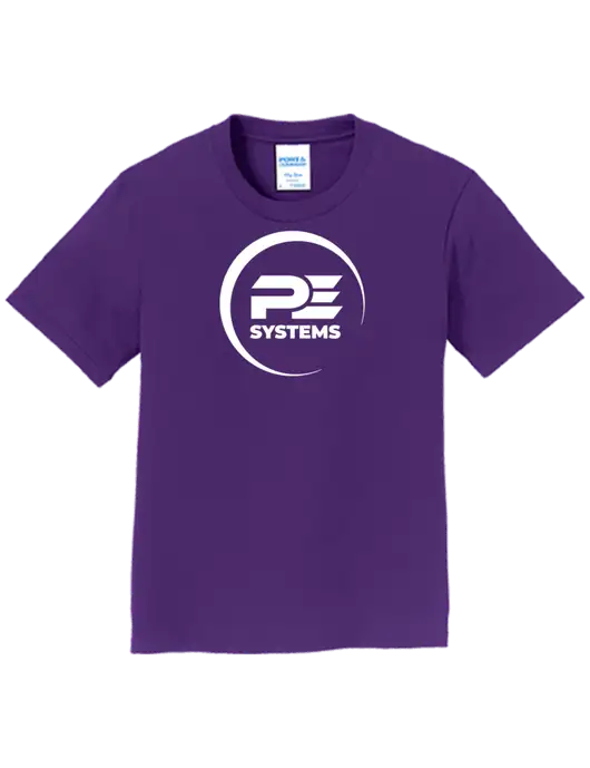 Youth Ring Spun Purple 4.5 oz T-Shirt w/PE Systems Logo