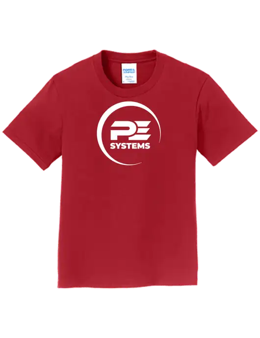 Youth Ring Spun Cardinal 4.5 oz T-Shirt w/PE Systems Logo