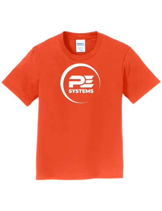 Youth Ring Spun Orange 4.5 oz T-Shirt w/PE Systems Logo