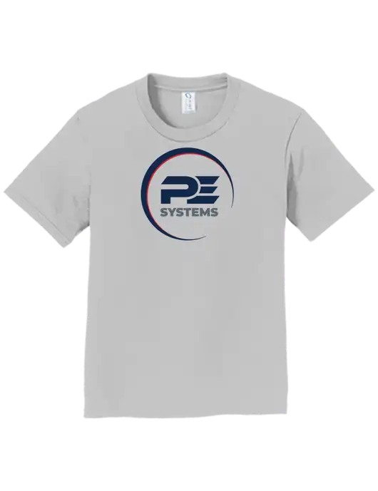 Youth Ring Spun Silver 4.5 oz T-Shirt w/PE Systems Logo