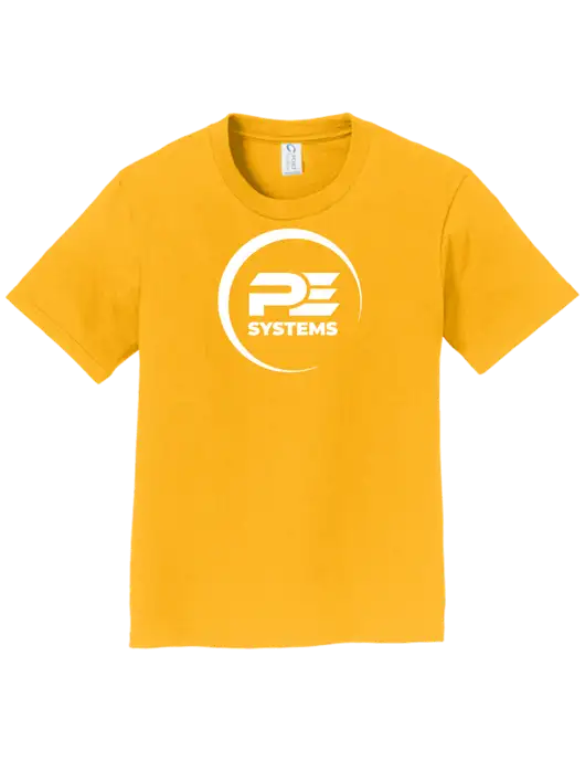 Youth Ring Spun Yellow Gold 4.5 oz T-Shirt w/PE Systems Logo