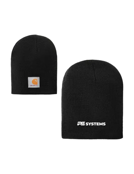 Carhartt Black Acrylic Knit Hat w/PE Systems Logo