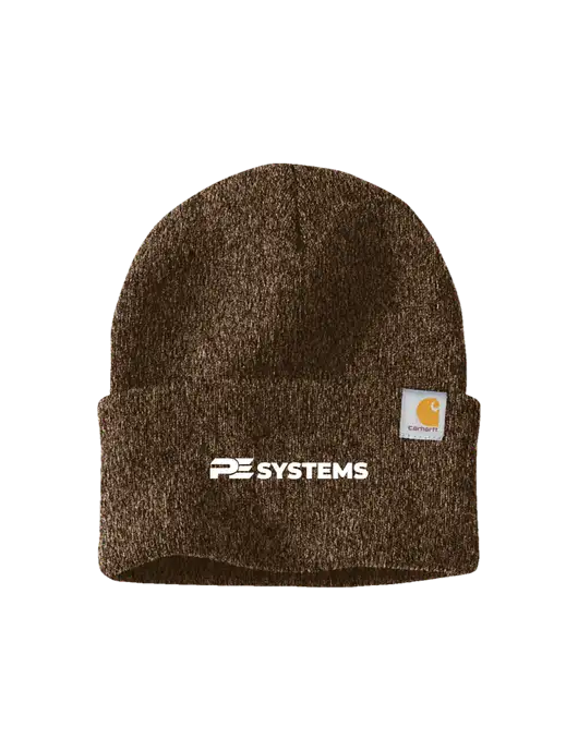 Carhartt Brown Heather Watch Cap 2.0 w/PE Systems Logo