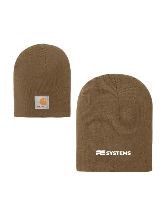 Carhartt Dark Caramel Brown Acrylic Knit Hat w/PE Systems Logo