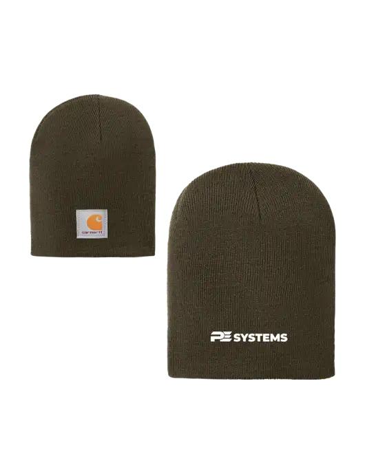 Carhartt Dark Olive Green Acrylic Knit Hat w/PE Systems Logo