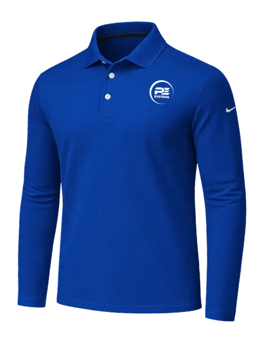 Nike Dark Royal Dri-FIT Micro Pique 2.0 Long Sleeve Polo w/PE Systems Logo