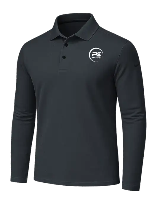 Nike Dark Grey Dri-FIT Micro Pique 2.0 Long Sleeve Polo w/PE Systems Logo