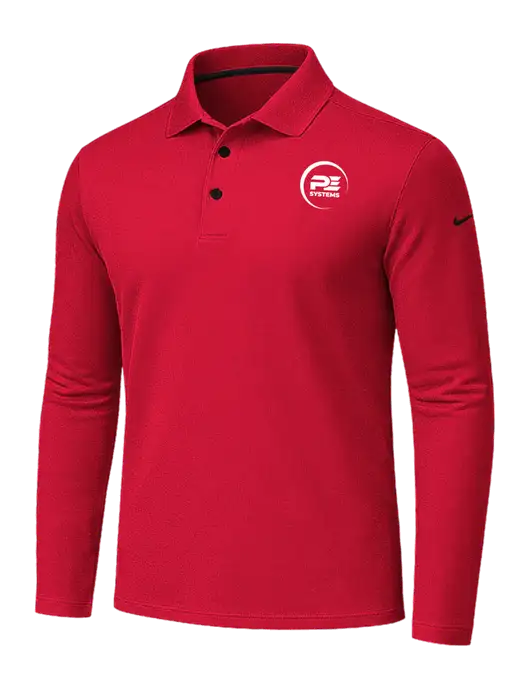 Nike Red Dri-FIT Micro Pique 2.0 Long Sleeve Polo w/PE Systems Logo