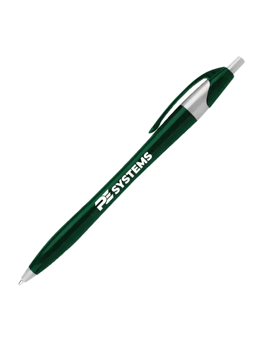 Novella Dark Green/Silver Corporate Pen - Blue Ink w/PE Systems Logo